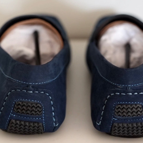 Donald Pliner Navy Vazo Nubuck Leather Loafers Moccasins Dress Shoes Men US 10 - Picture 3 of 5